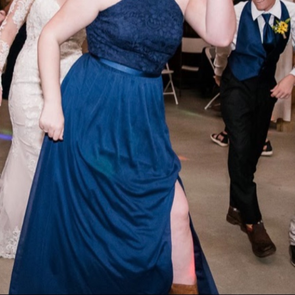 Navy blue halter dress